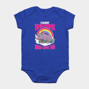 Chubby Unicorns need love too Baby Bodysuit